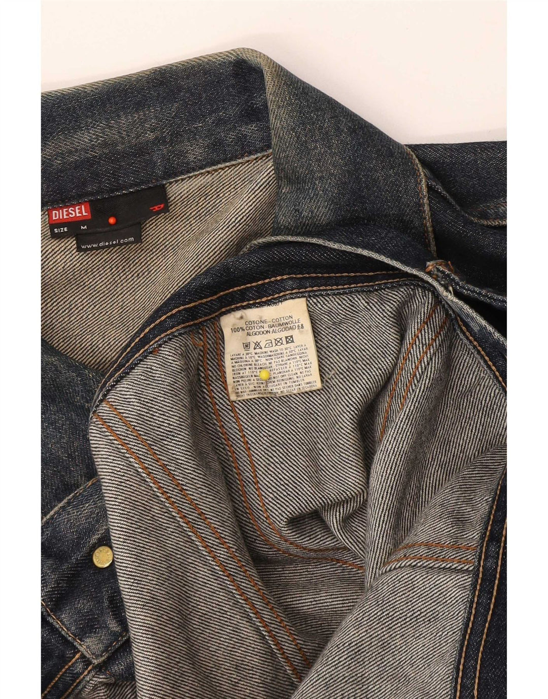 Diesel Veste en Jean Femme UK 14 Coton Bleu Marine Moyen