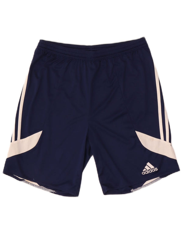 Adidas Short de sport Climalite pour garçon 15-16 ans 2XL Bleu marine Colourblock