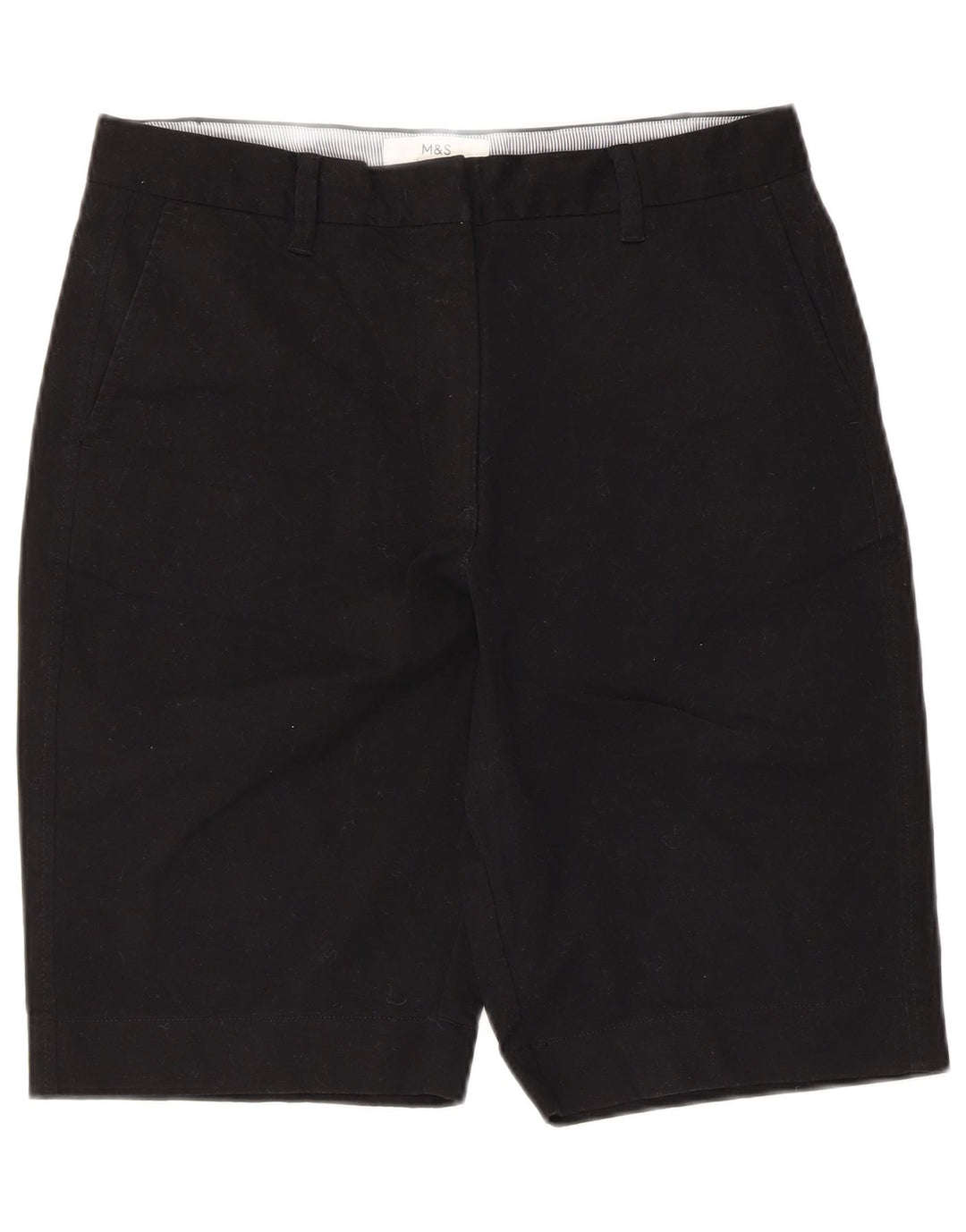 Marks & Spencer Short Chino Femme UK 12 Moyen W30 Coton Noir