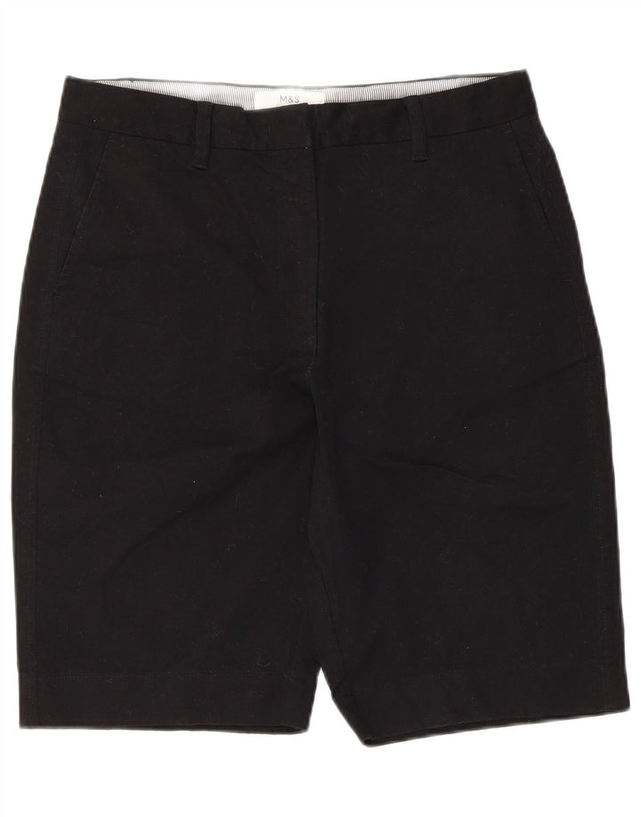 Marks & Spencer Short Chino Femme UK 12 Moyen W30 Coton Noir