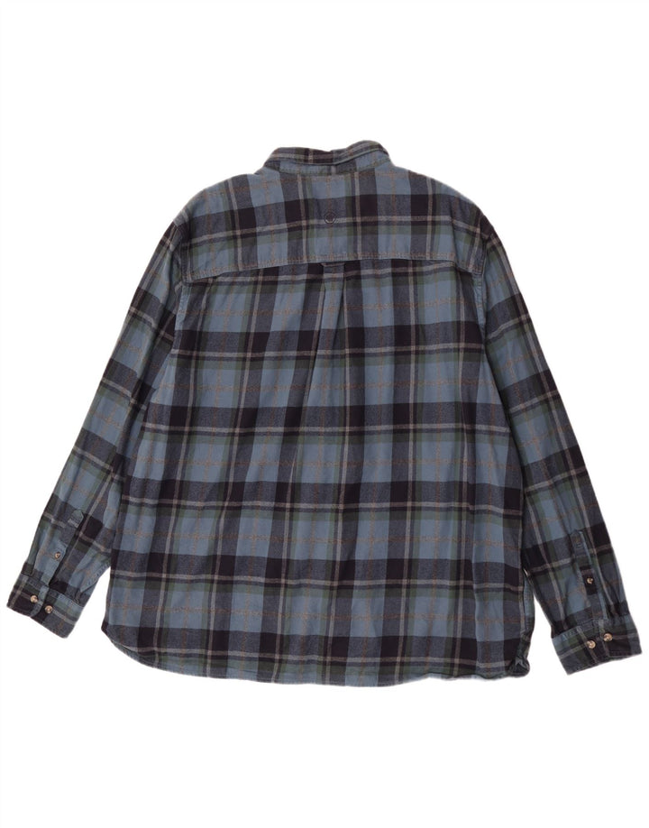 Fat Face Chemise en flanelle coupe régulière pour homme 4XL Bleu marine à carreaux en coton