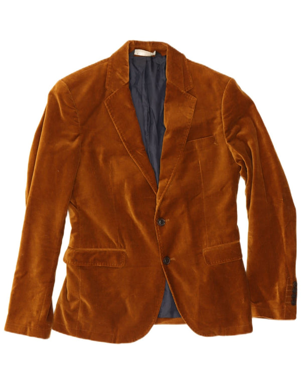 Zara Veste Blazer 2 Boutons Homme EU 46 Petit Coton Marron