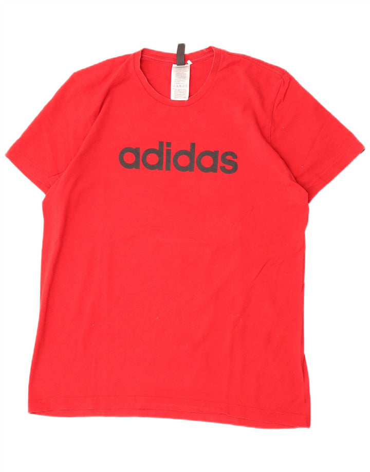 Adidas T-Shirt Graphique Homme Rouge Moyen Coton