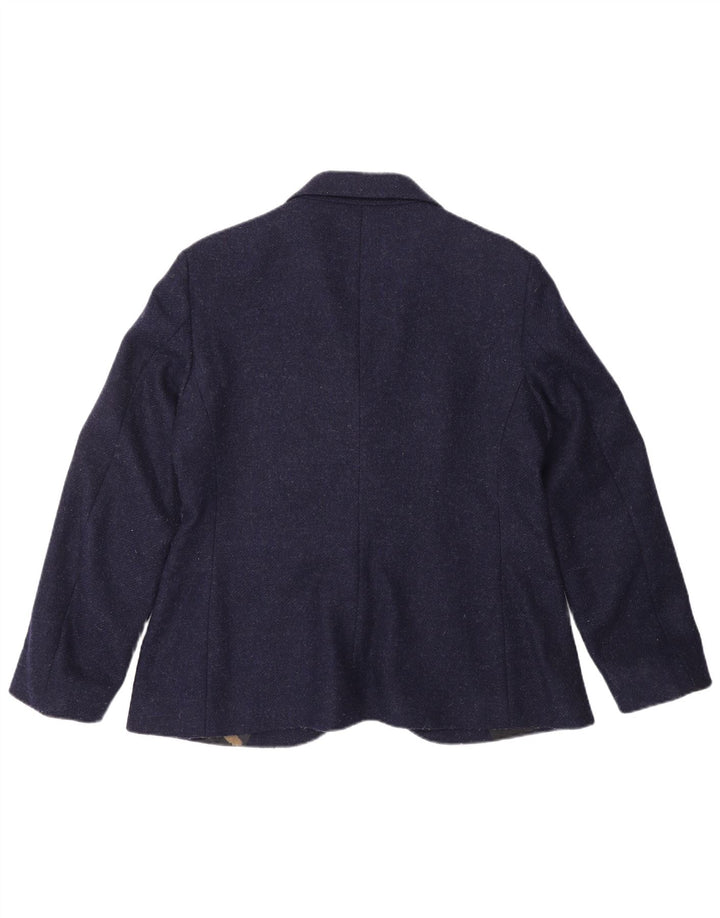 HENRY COTTONS Womens 3 Button Blazer Jacket IT 50 XL Navy Blue Wool