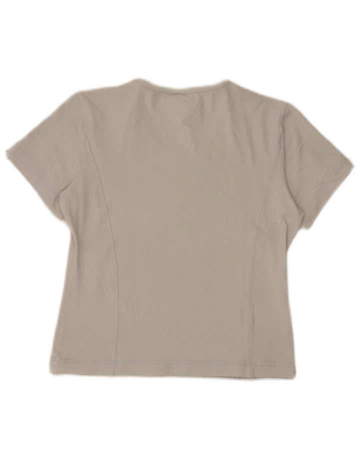 Adidas T-Shirt Femme Top UK 12 Gris Moyen Polyamide