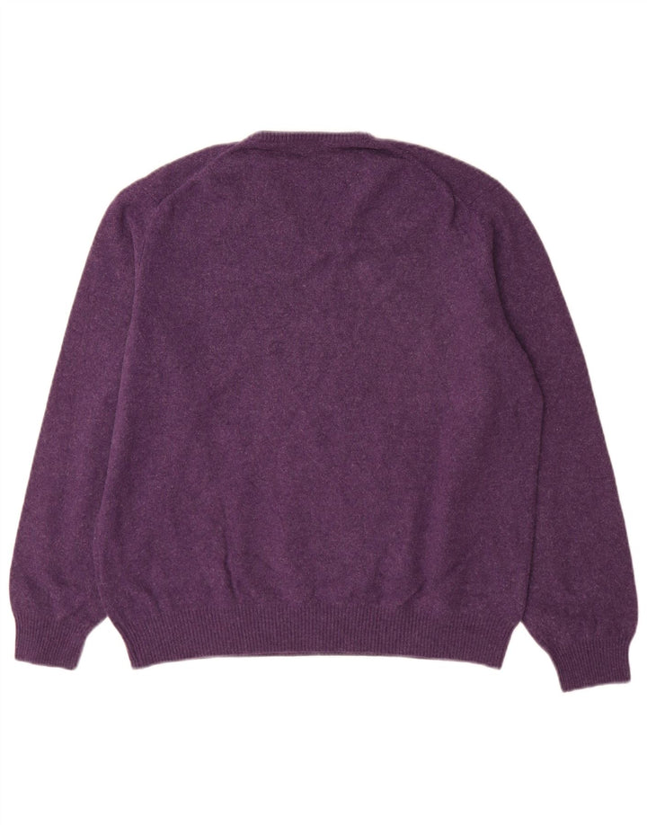 Massimo Dutti Pull col V pour homme XL Violet Laine
