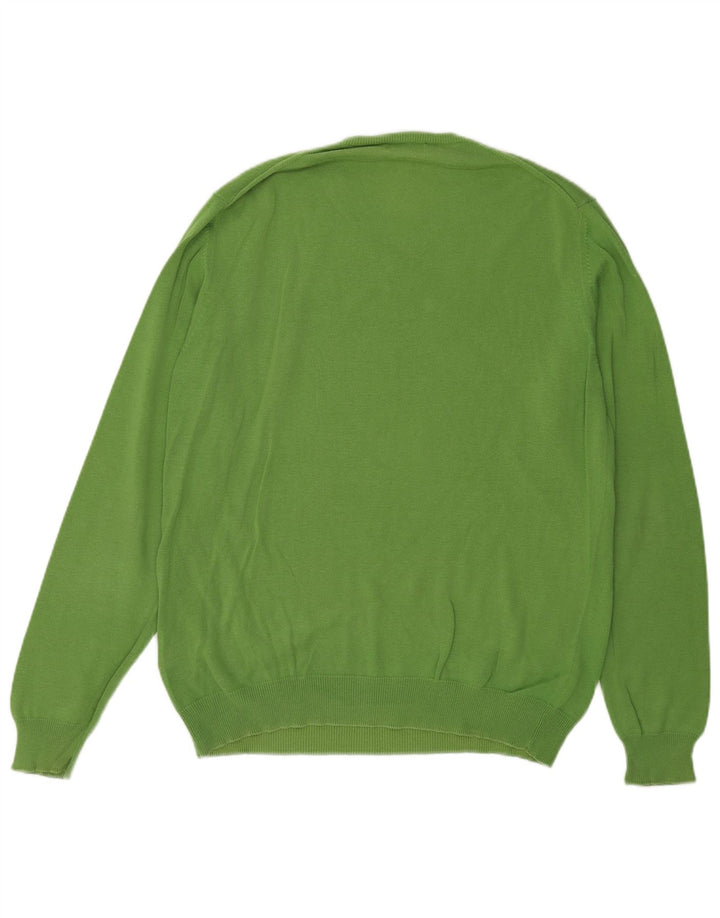 Kappa Pull col V pour homme en coton vert Taille L