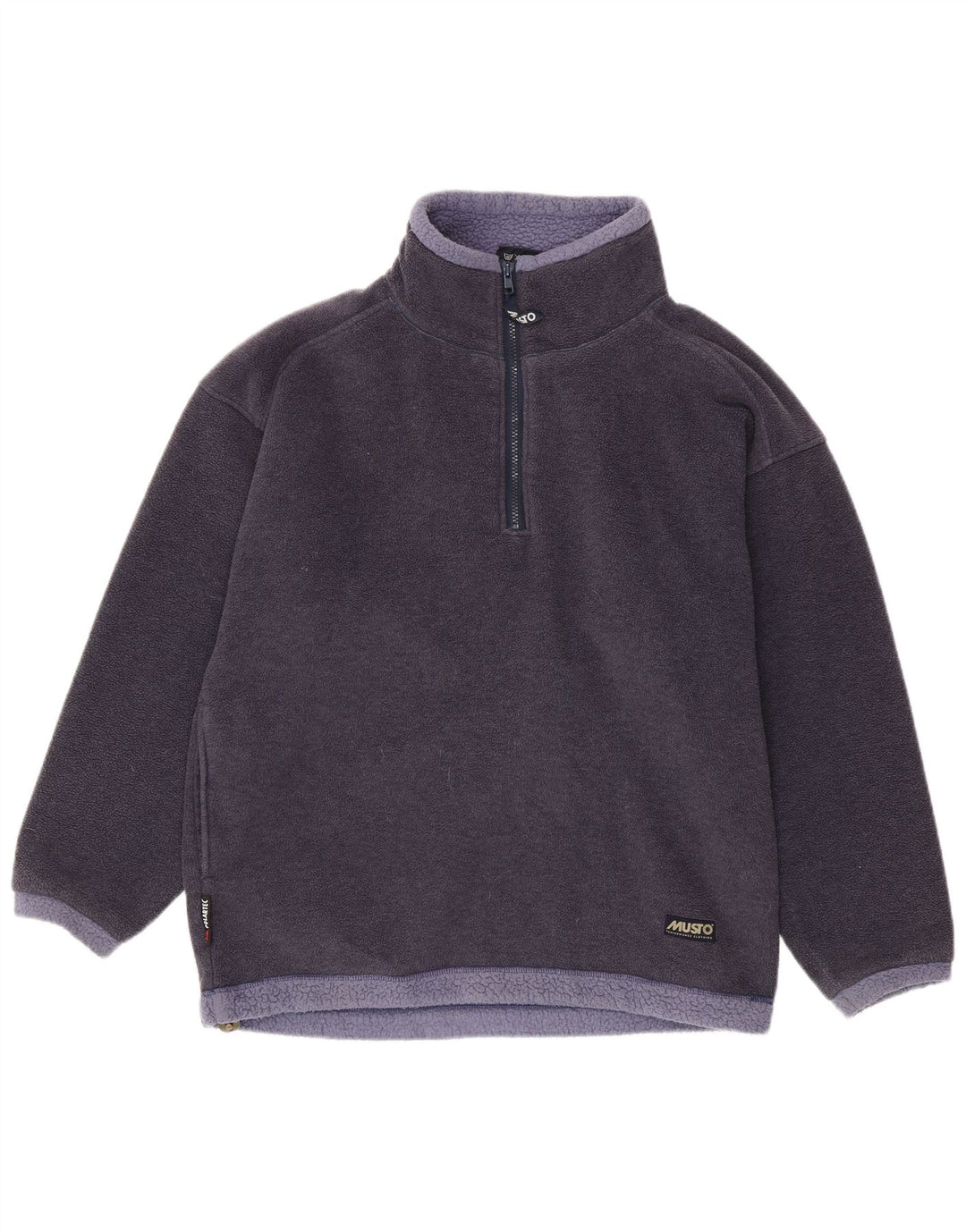 Musto Pull polaire à col zippé pour homme en polyester color block bleu marine moyen