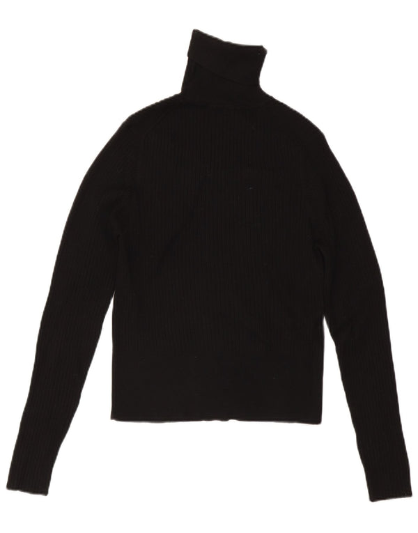 Zara Pull court à col roulé pour femme UK 14 Large Noir