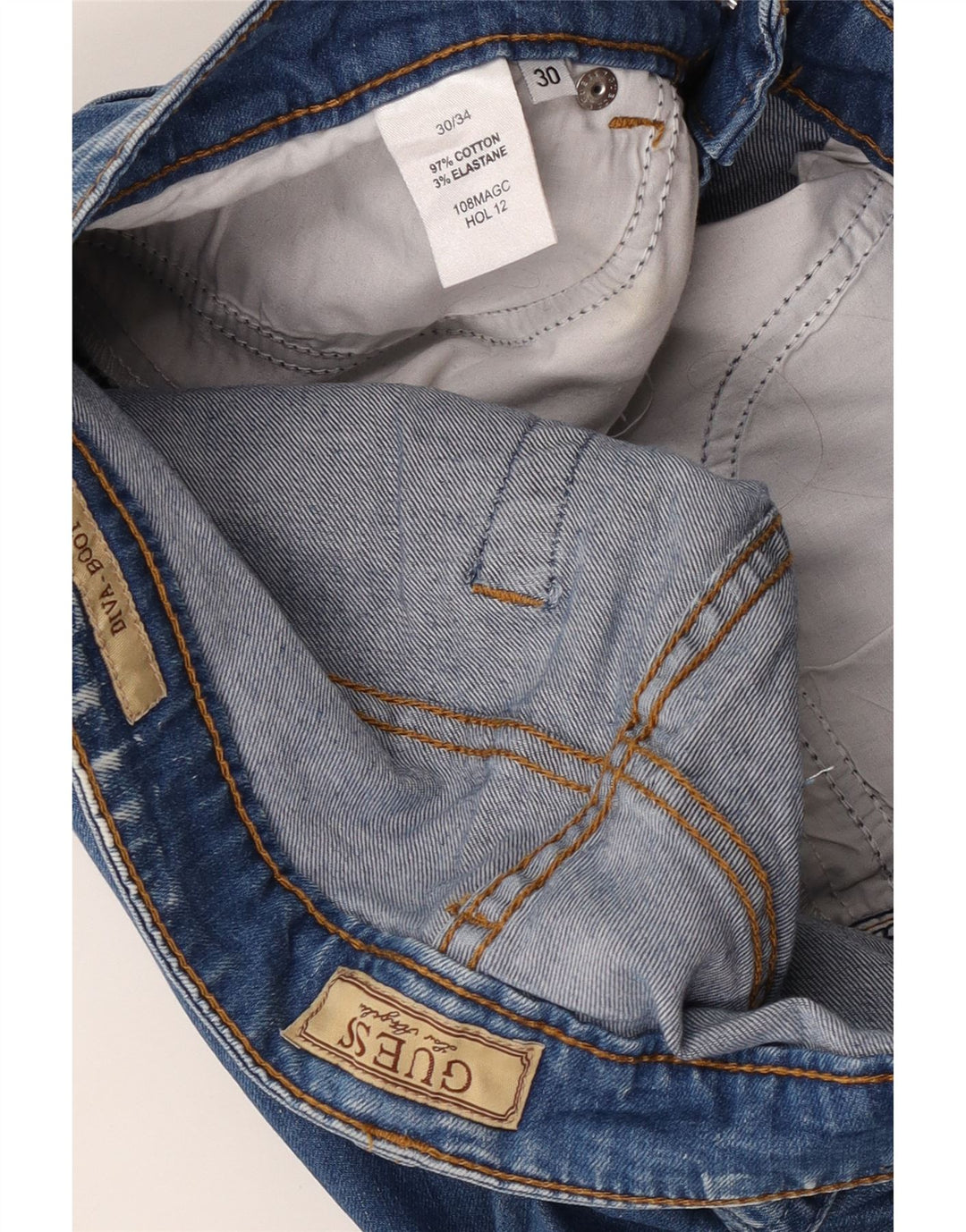 Guess Jean Bootcut Femme W30 L30 Bleu Coton
