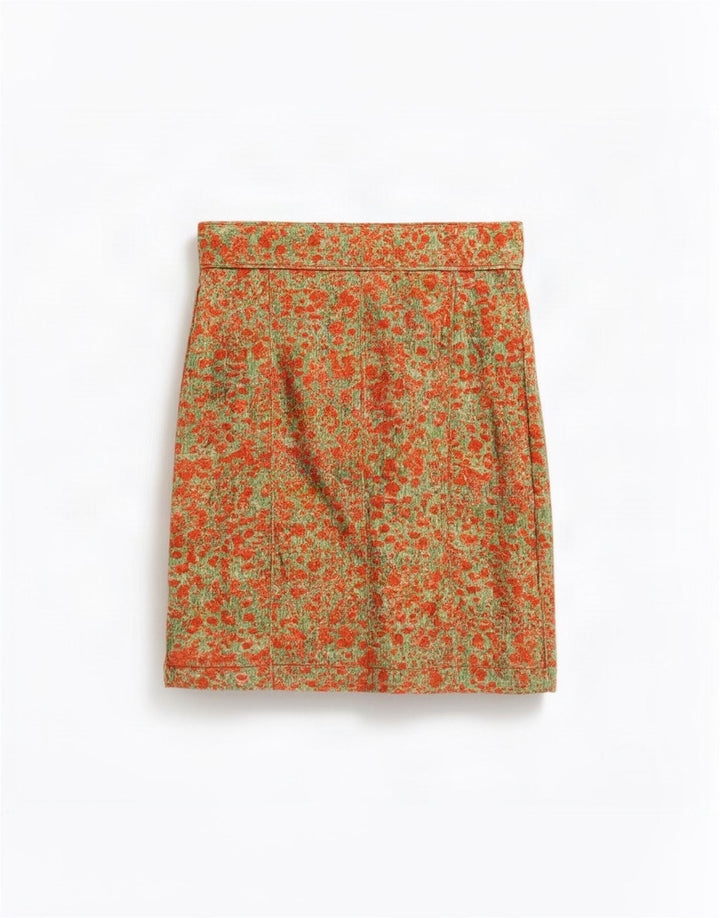 Paul Smith Jupe trapèze à motif abstrait pour femme Medium W30 Orange Coton