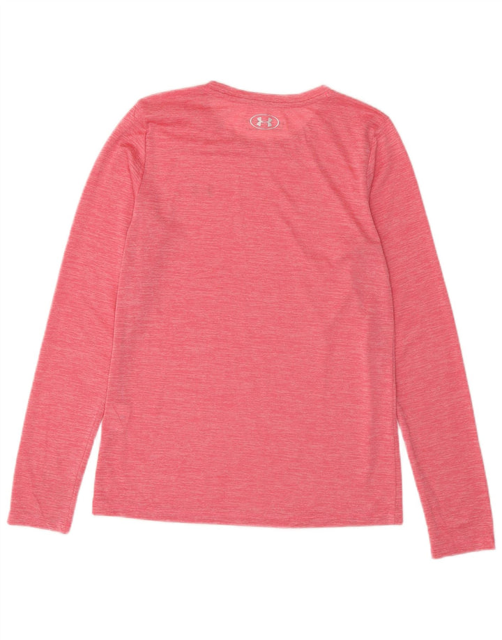 UNDER ARMOUR Haut Heat Gear à manches longues pour femme UK 10 Petit Rose Moucheté