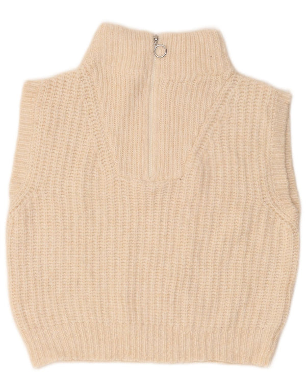 Marks & Spencer Débardeur à col zippé pour fille 13-14 ans Acrylique blanc cassé