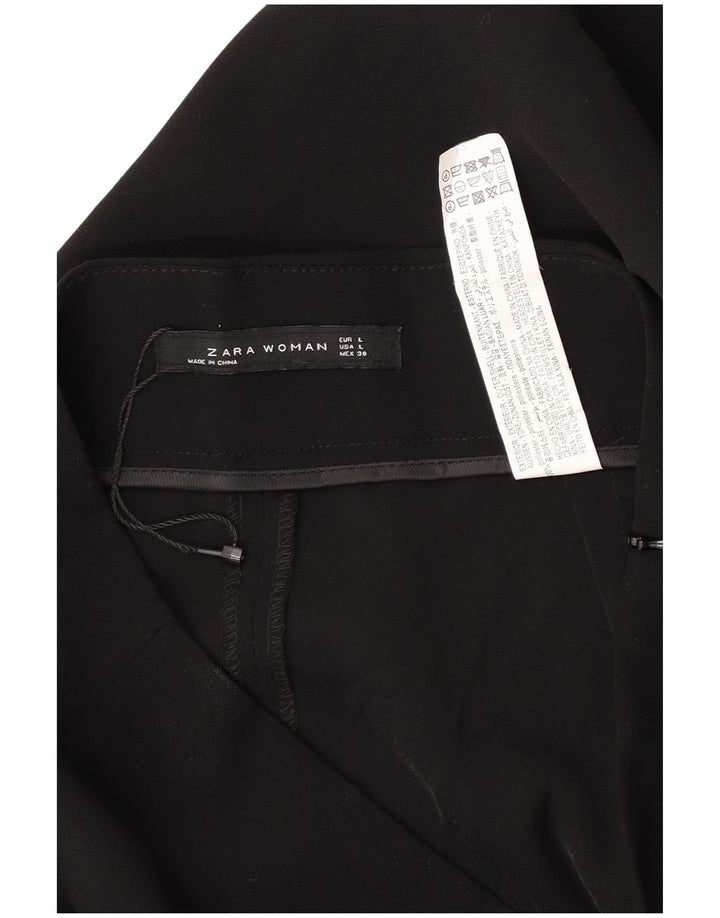 Pantalon court femme Zara Large W30 L25 Polyester noir