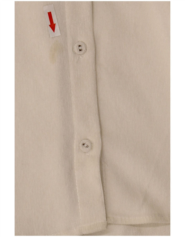 Zara Chemise surdimensionnée en velours côtelé pour femme UK 10 Petit polyester blanc