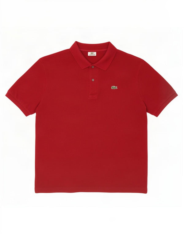 Lacoste Mens Polo Shirt Size 6 XL Red Cotton