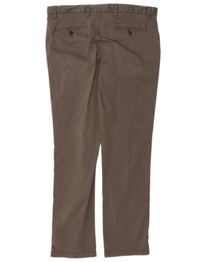 TOMMY HILFIGER Pantalon Chino Slim Homme W36 L32 Gris Coton