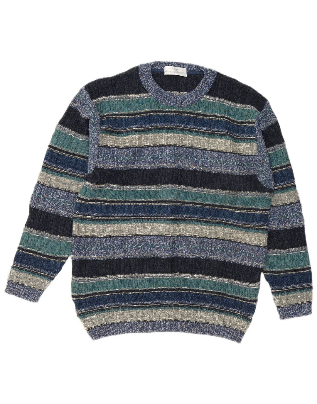 Marks & Spencer Pull à col rond St. Michael pour homme Bleu Taille S