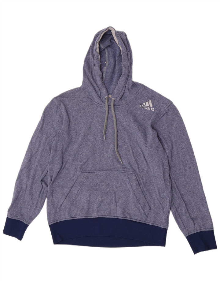 Adidas Pull à capuche pour femme UK 14 Polyester moucheté bleu moyen