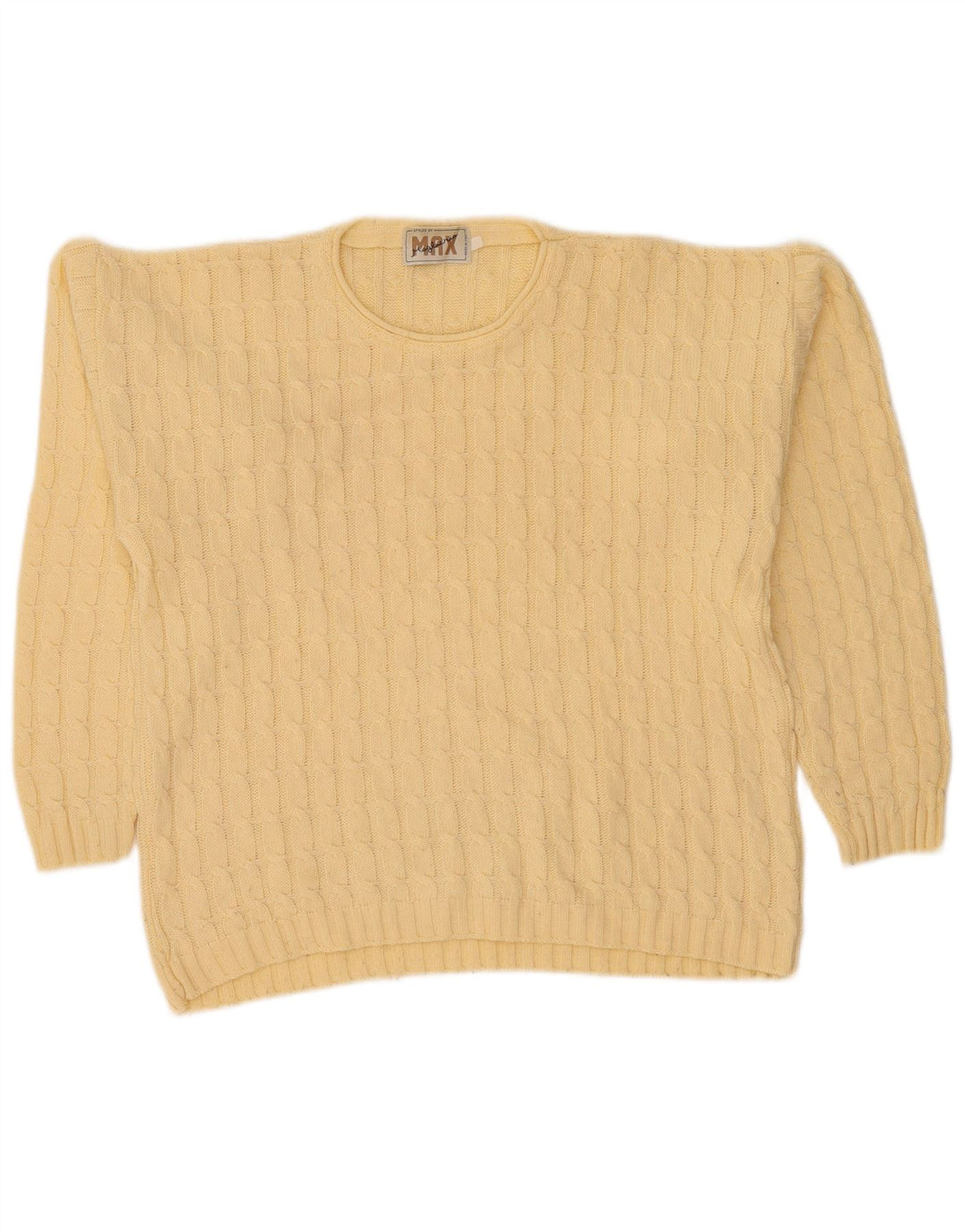 MAGLIERIA Pull Col Rond Homme Laine Jaune Moyen