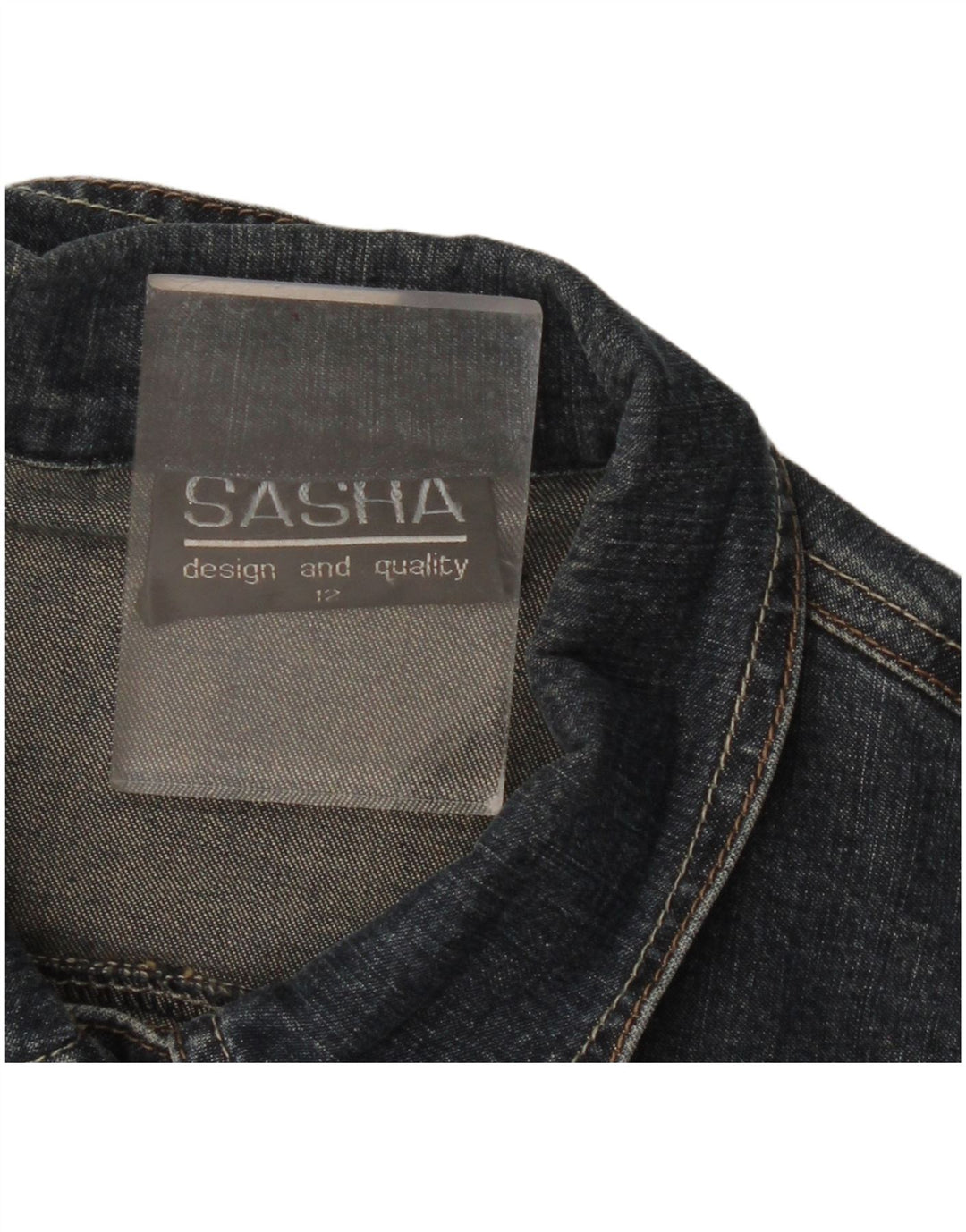 SASHA Veste en jean pour femme UK 12 Bleu marine moyen