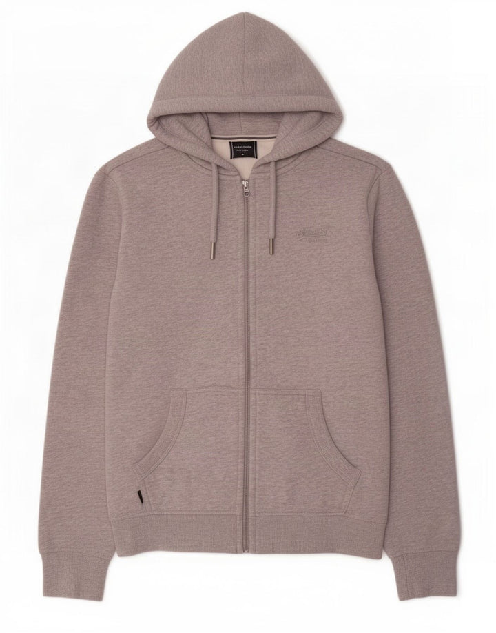 Superdry Pull à capuche zippé pour homme en coton gris petit