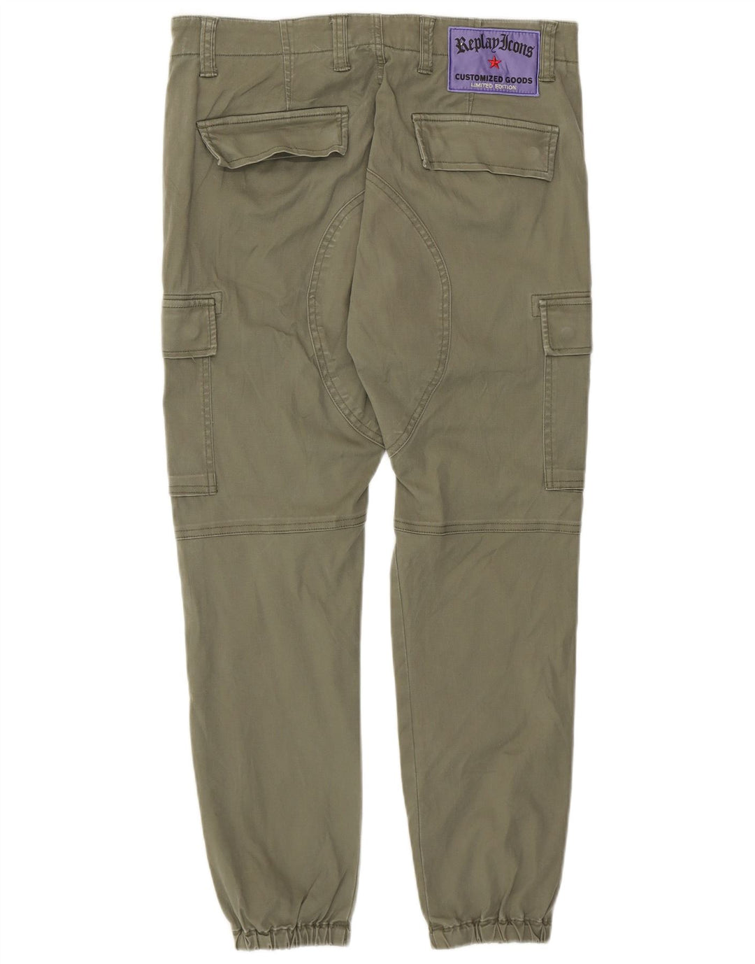 Replay Pantalon Cargo Joggers Homme W27 L27 Kaki Coton