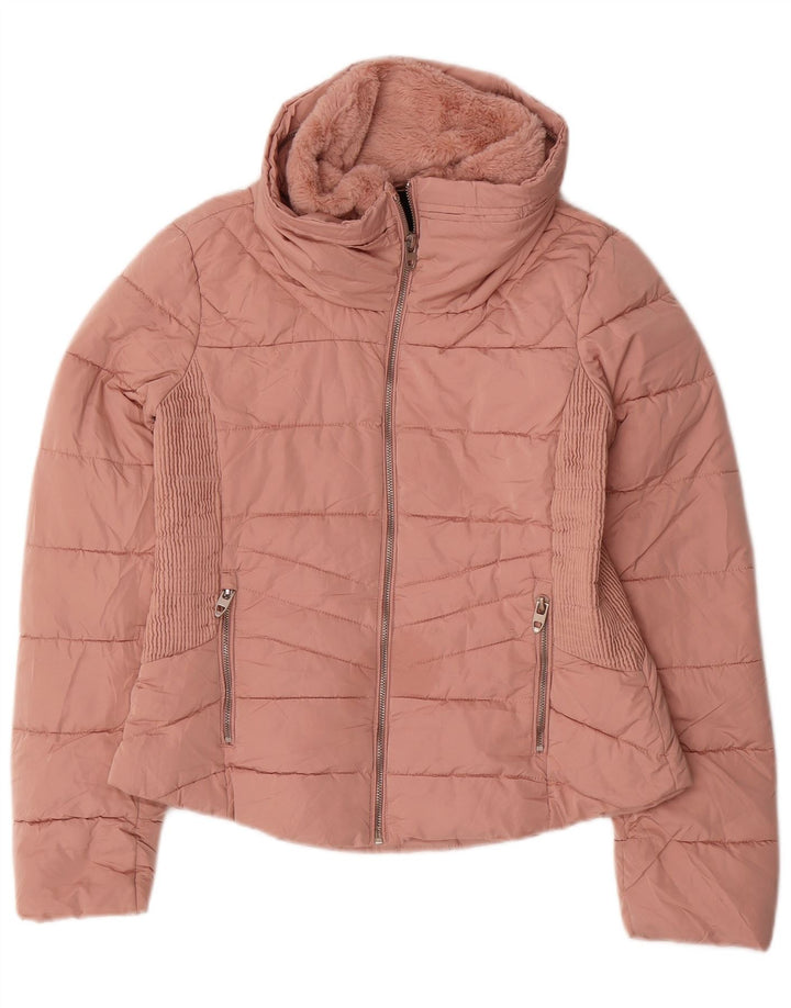 Zara Veste matelassée pour femme UK 14 Rose moyen