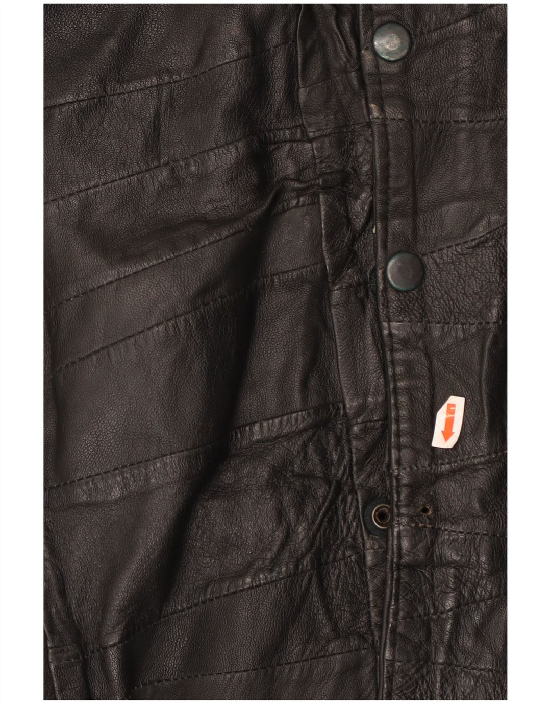 veste en cuir à manches courtes vintage pour hommes UK 40 Grand Noir