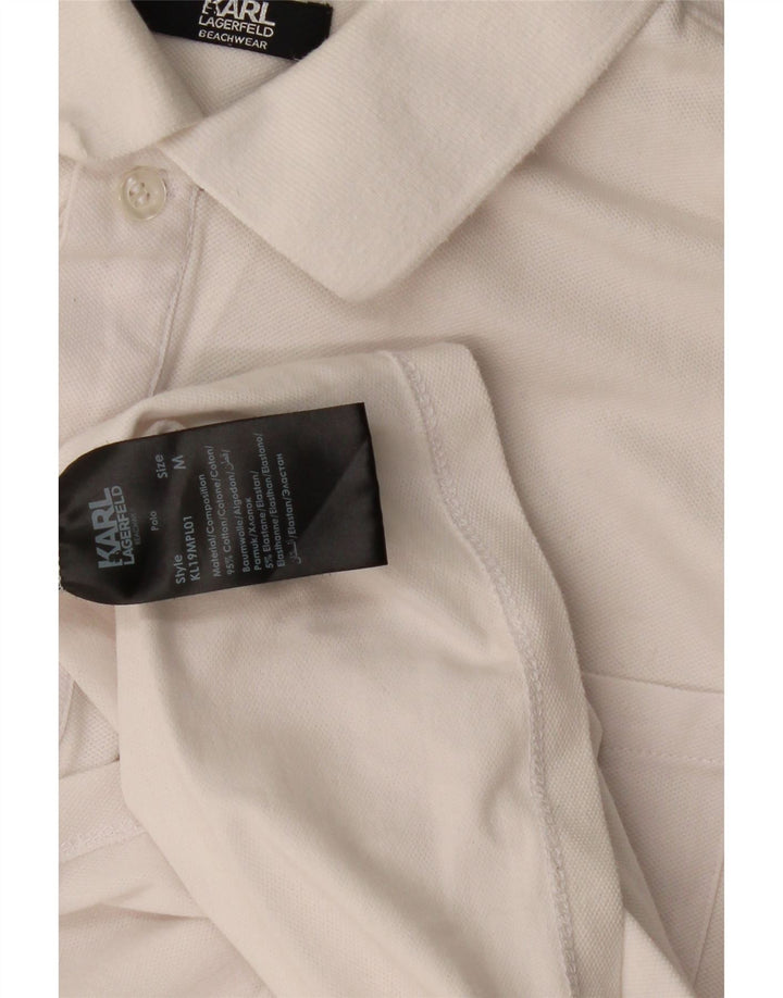 Karl Lagerfeld Polo Homme Blanc Moyen Coton