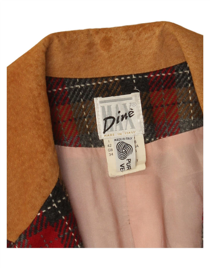 MAX DINE Womens 1 Button Blazer Jacket IT 42 Medium Multicoloured Check