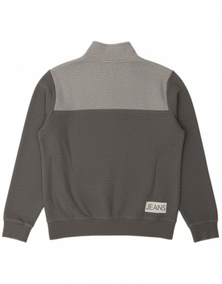 CALVIN KLEIN JEANS Boys Graphic Sweatshirt Jumper 11-12 Years Grey