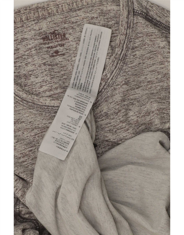 Hollister Haut à manches longues pour homme en coton moucheté petit gris