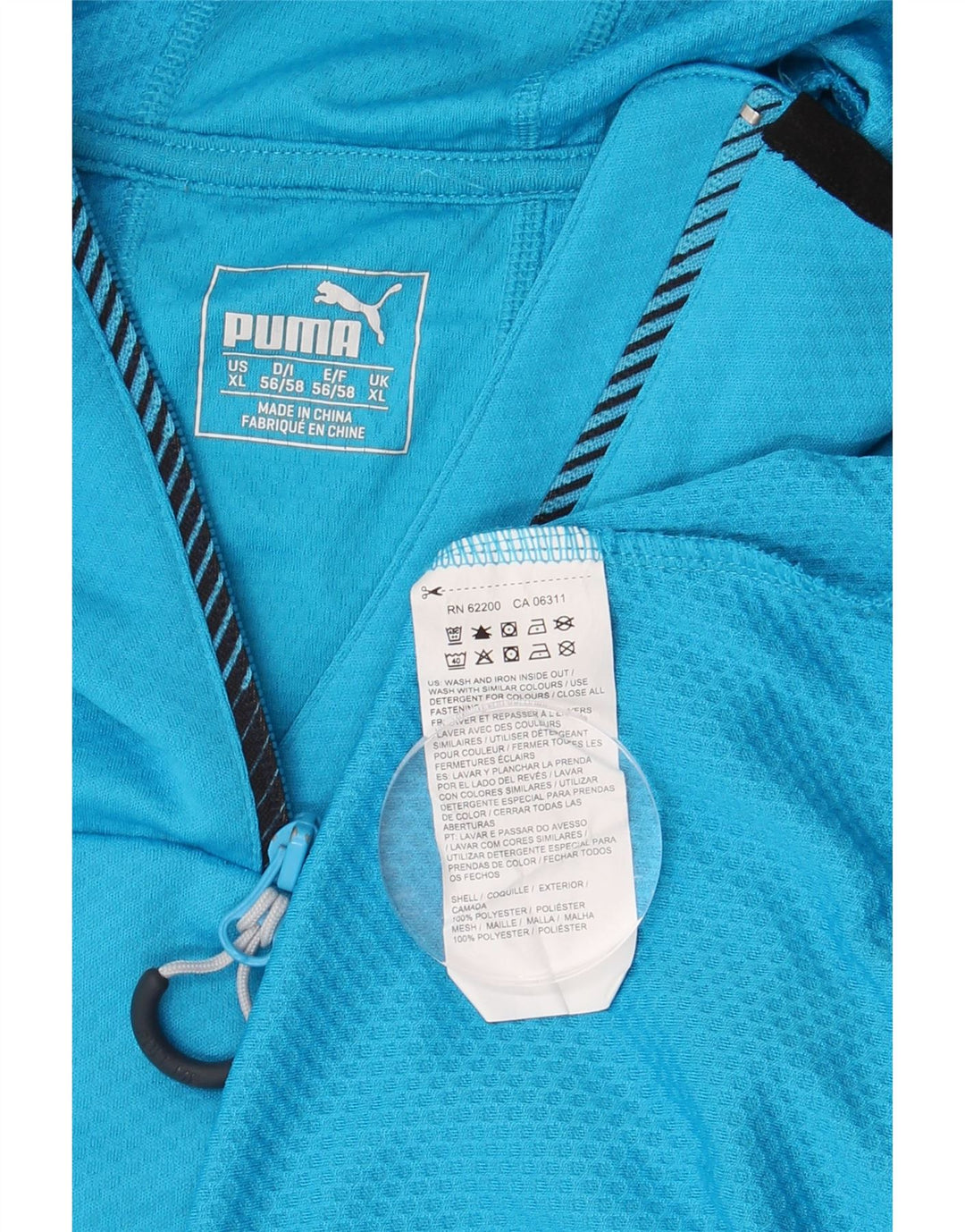 PUMA Haut de survêtement à capuche et col zippé pour homme XL Bleu Polyester