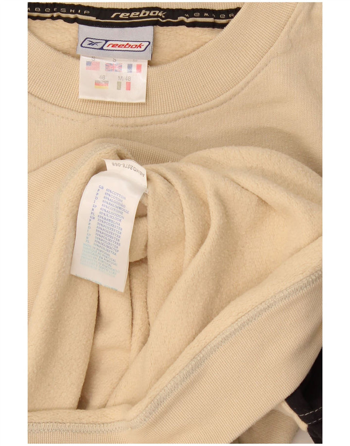 Reebok Sweat-shirt graphique pour homme en coton color block Small Beige