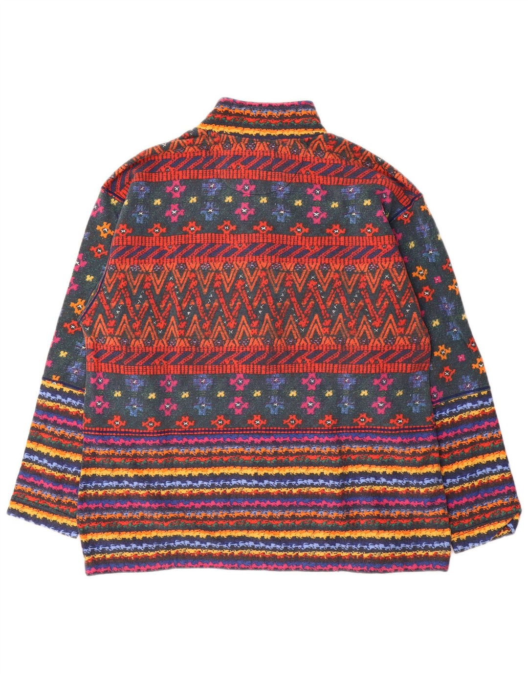 Meeting Sweat-shirt à col boutonné pour homme, grandes rayures multicolores