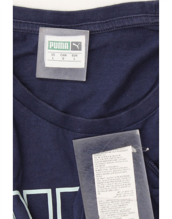 Puma T-shirt graphique pour hommes, grand, bleu marine, coton