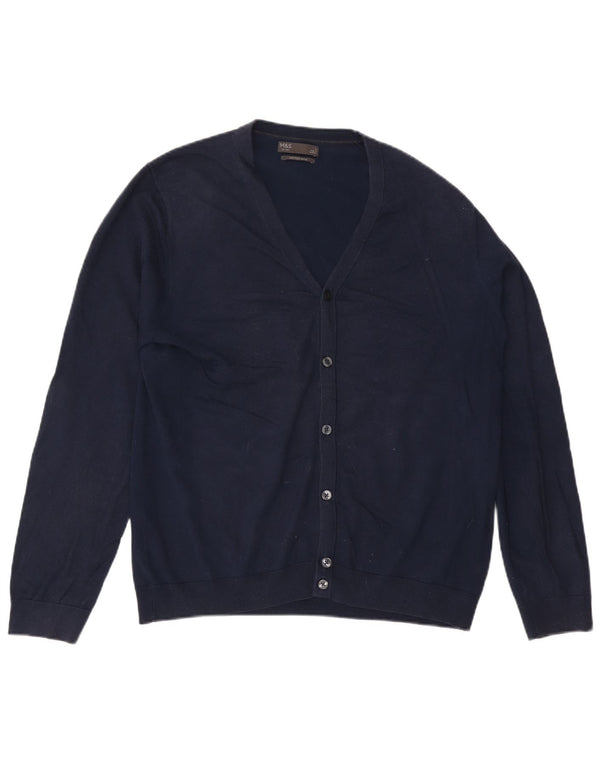 Marks & Spencer Cardigan pour homme en coton bleu marine Taille L