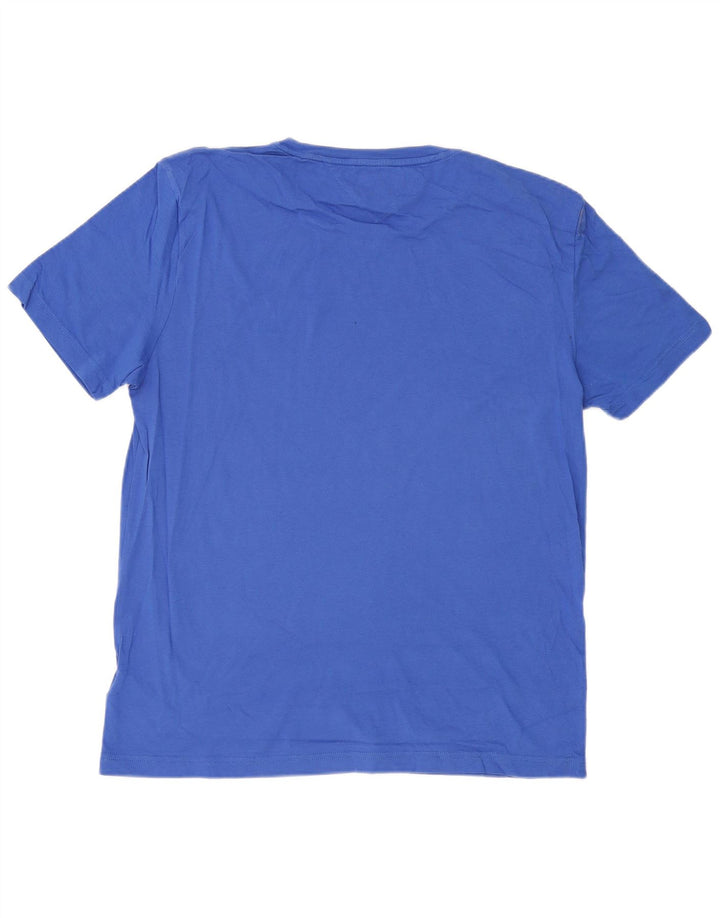 TOMMY HILFIGER T-Shirt Graphique Homme Top 2XL Bleu Coton