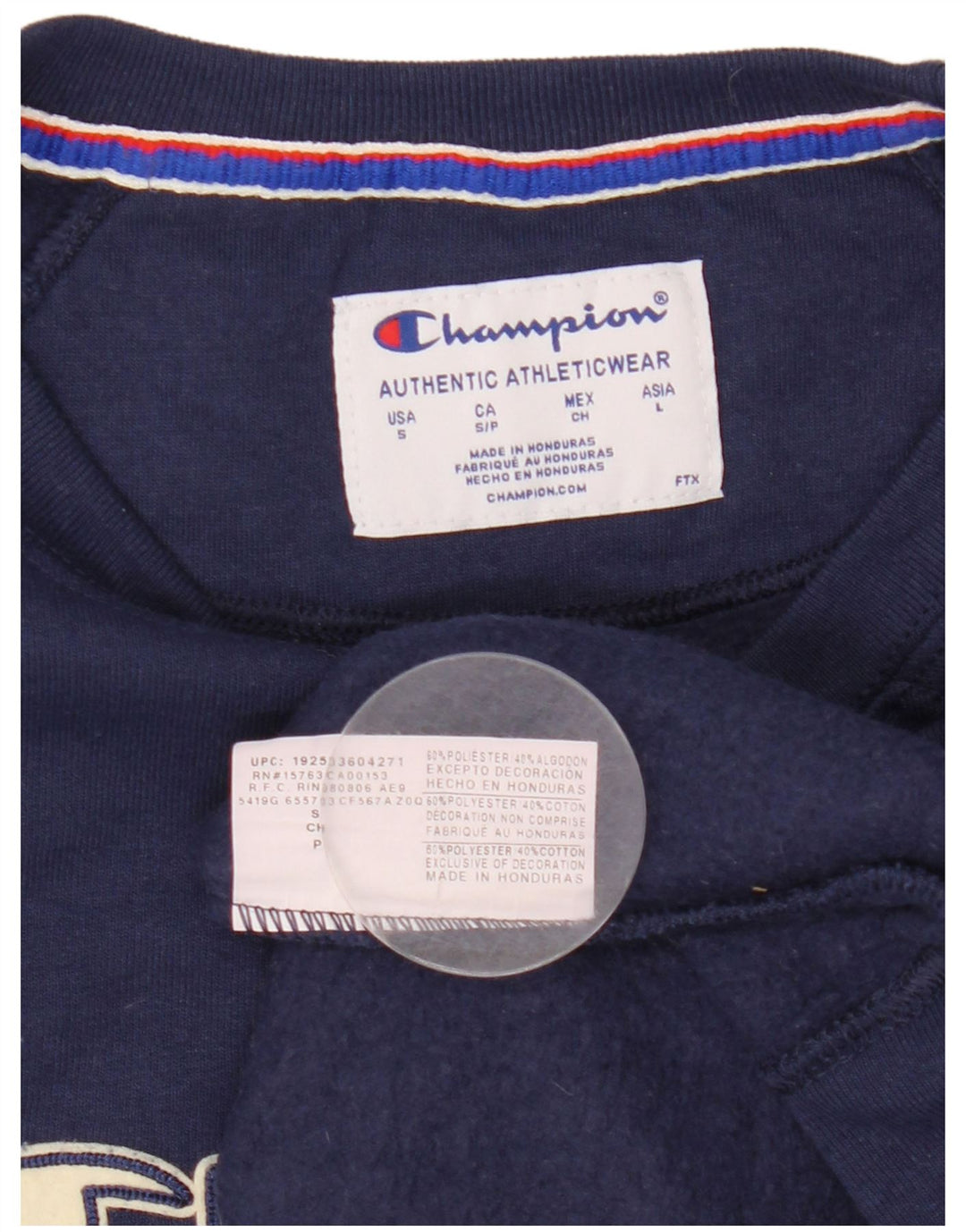 Champion Sweat-shirt surdimensionné graphique pour femme UK 10 Small Bleu marine