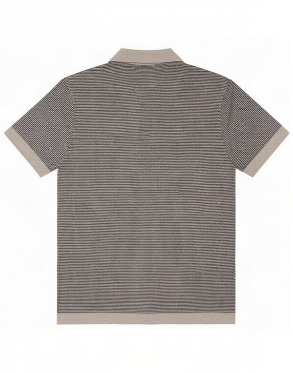 Polo homme Zara XL gris à fines rayures