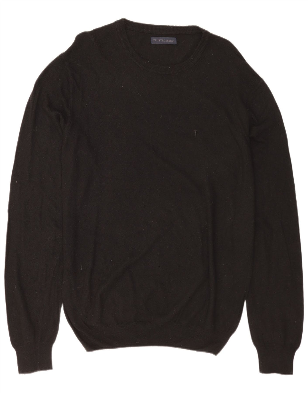 TRUSSARDI Pull Col Bateau Homme Large Noir Polyamide