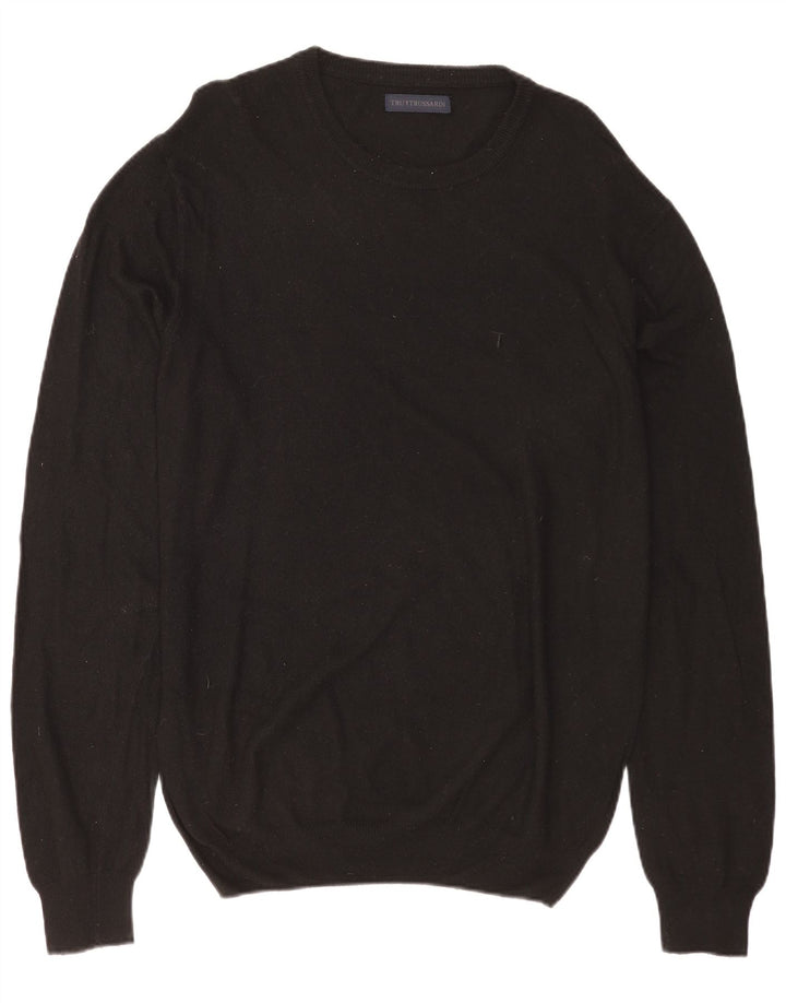 TRUSSARDI Pull Col Bateau Homme Large Noir Polyamide