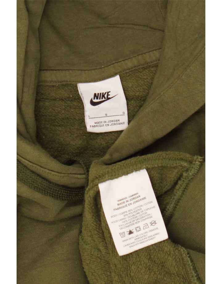 Nike Pull à capuche pour homme en coton kaki Taille L