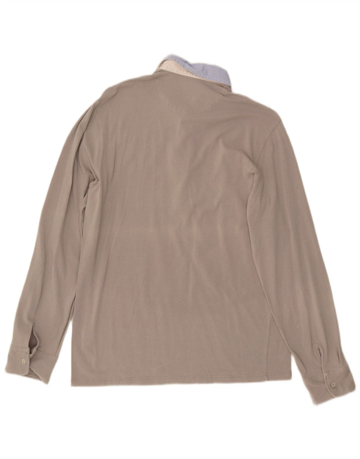 FRED PERRY Polo à manches longues pour homme en coton color block grand gris