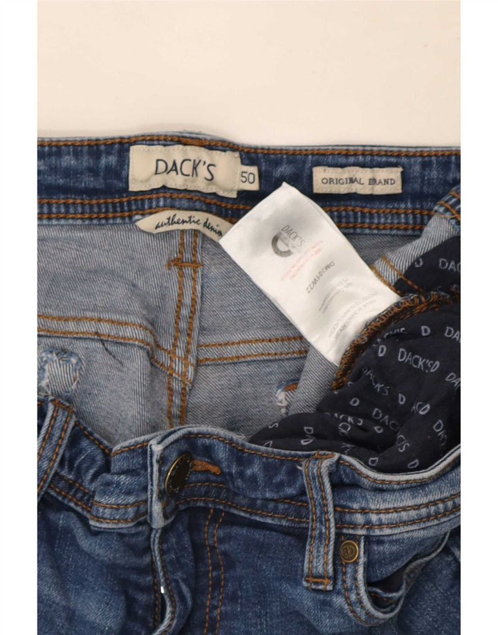 Dack's Jean droit coupe droite pour homme IT 50 Large W34 L28 Bleu Coton