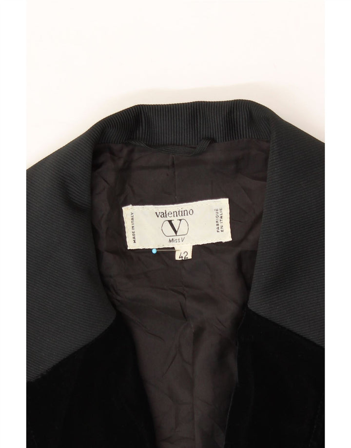 VALENTINO Femme Veste Blazer Courte À Double Boutonnage IT 42 Noir Moyen