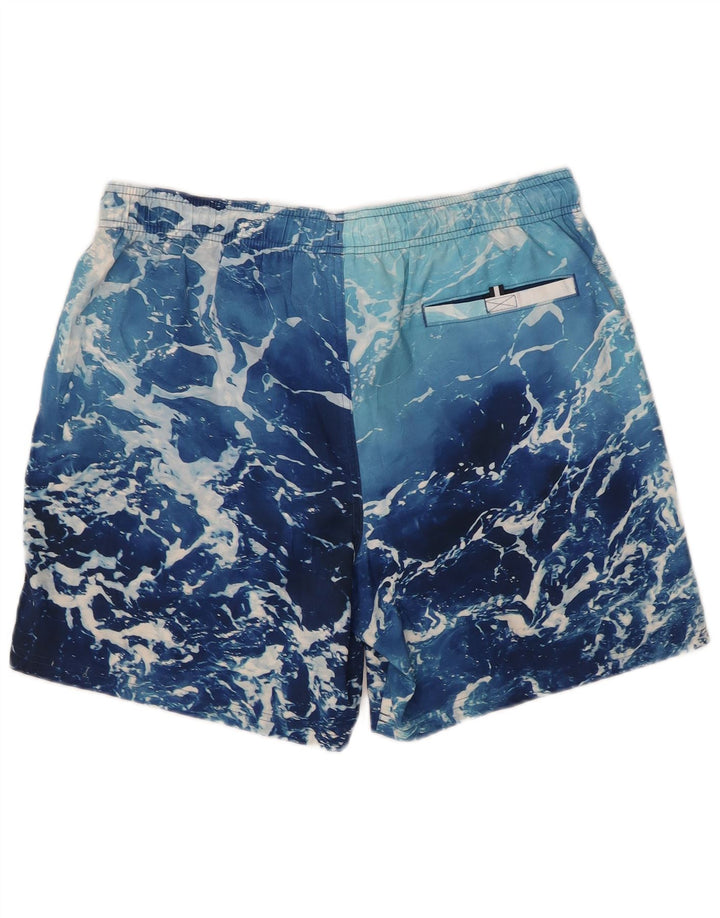 Marks & Spencer Short de bain à motif abstrait pour hommes, grand bleu, polyester