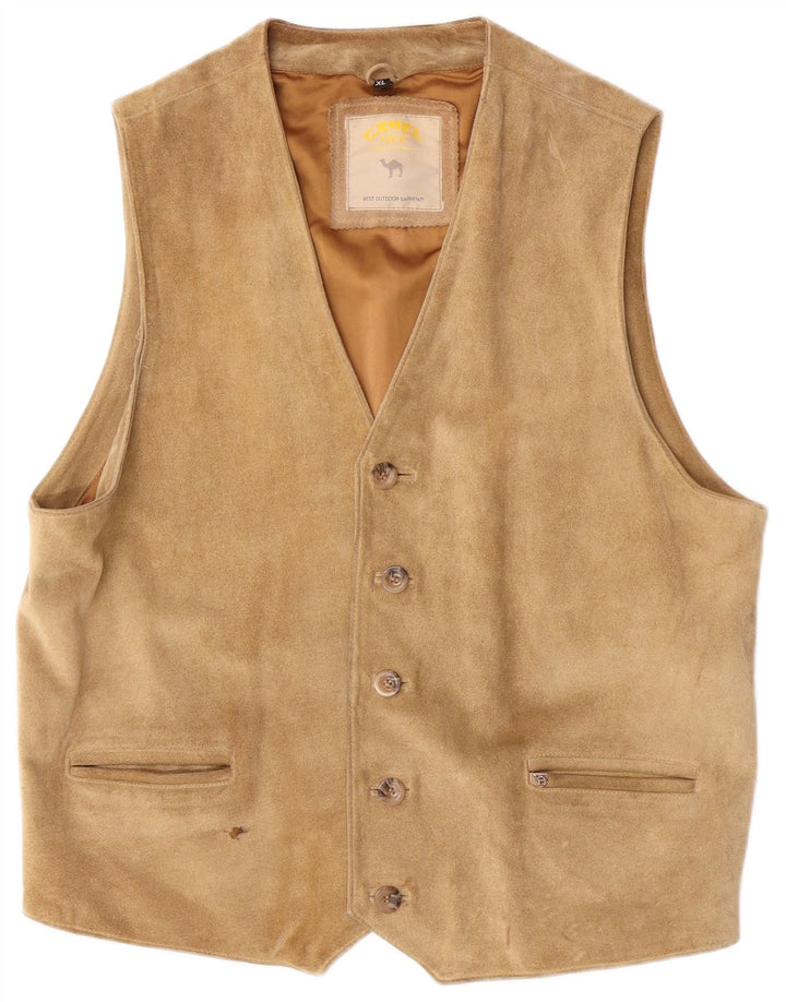 Camel Active Gilet en Daim Homme XL Cuir Beige