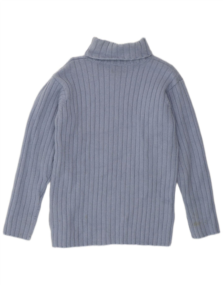 JIGSAW Pull Col Roulé Femme UK 14 Laine Bleu Moyen